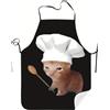 NONE Divertente grembiule da cucina per gatti che piangono da chef con simpatico cappello da cuoco Tabby allo zenzero, facile da pulire per cucinare, cuocere al forno