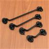 NONE Serratura per finestra in acciaio inossidabile nero 1PC con interruttore di sicurezza Gancio per cabina Chiusura a occhiello per porta Supporto per chiusura silenziosa con viti