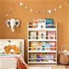 SoBuy KMB08-W Scaffale per bambini Libreria per bambini Mensola a muro Nessuna ripiano portaoggetti con 4 ripiani per libri e decorazioni