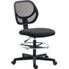 Vinsetto Sedia da scrivania ergonomica con braccioli alti, altezza regolabile 50-70 cm, con poggiapiedi girevole: Nera