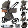 NONE Passeggino leggero di lusso 4 in 1: passeggino, culla, cestino portatile e seggiolino auto di sicurezza. Cesto per dormire bidirezionale