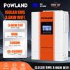 POWLAND Inverter Ibrido POWLAND 3.6KW 24V 230V Onda Pura con Doppia Uscita AC, Supporto Senza Batteria per Sistema Solare RV, Inverter con Ingresso FV 5000W