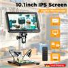 WISRETEC Nuovo microscopio digitale HDMI da 10,1'' con ingrandimento 2000X, microscopio per monete con 8 LED, batteria integrata da 20MP, microscopio per saldatura per elettronica, PCB, riparazioni, gioielli,