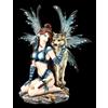 Elfi Figura Celeste Con Lupo - Fata Statua Decorazione Fantasy Regalo Scultura