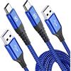 sweguard - Cavo USB C da 3,1 A, ricarica rapida, in nylon, per Samsung Galaxy S24, S23, S22, S21, S20 Plus/ Ultra/ FE, iPhone 15 Pro Max, Note 20, A72, A71, A52, A51, A50, M31, M30s, M20 (2 pezzi da 1