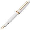 PLATINUM Penna stilografica giapponese #3776 Century Gold Trim Chenonceau White M/Bianco/0,34-0,44 mm/Fatto a mano/penna in oro 14 carati/con confezione regalo