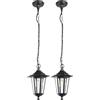 Eglo Lampada a sospensione da esterno Laterna 4, lampada da esterno uno punto luce, lampada a sospensione in alluminio pressofuso e vetro, nero, E27, IP44 (Confezione da 2)