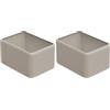 Rotho Madei Scatola di Stoccaggio, Plastica (PP Riciclato) senza BPA, Beige (Cappuccino), 13 L, 32.6 x 23.8 x 18.8 cm (Confezione da 2)