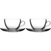Pasabahce Dajar 64476 Basic - Set di 12 Tazze Tè con Piattini in Vetro, 21 ml