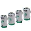 Saft 4x SAFT LS33600 Batteria D 3.6V 17000mAh Li-SOCl2 con Terminali Saldabili