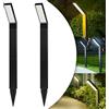 WAFTING Confezione da 2 luci solari da giardino luminose, impermeabili IP65, 6 modalità di illuminazione, luci solari a lunga durata per giardino, prato, cortile, sentiero, vialetto, nero, DSL189
