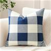 Sungeek 1 pezzo Buffalo Plaid Tartan Fodera per cuscino, Fodere decorative a quadri per cuscini Decorativi Fodera per cuscino Decorativa per divano, camera da letto e soggiorno 60x60cm (Blu)