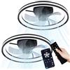 Joparri 2x ventilatore da soffitto con illuminazione e telecomando Ø50 cm, lampada da soffitto LED intelligente a 3 temperature di colore e 6 velocità, timer, funzionamento estivo-invernale, per