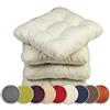 sunnypillow Cuscini Sedie Cucina Set da 4-45 x 45 x 8cm - Per uso Interno ed Esterno - Cuscini Sedia da Giardino Cuscini Coprisedie Cuscino - Cremoso