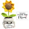 VorIrydian Regali per mamma, regali di compleanno per mamma da figlie e figlio, piccolo regalo di girasole carino all'uncinetto fatto a mano, regalo per mamma da figlia, figlio, festa della mamma per mamma