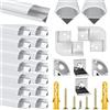 Chesbung 15 Pezzi Forma V Led Alluminio Canale per Strisce LED, 1meter / 3.3ft Led Alluminio Profilo Led Trunking, Profilo LED Striscia Diffusori, Profilo Led In Alluminio Con Copertura Bianca Lattea