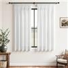 CUTEWIND Tenda in Voile di Lino Bianca Corta Tende Oscuranti 140cm di Larghezza 145cm di Altezza, 2 Pezzi, Tenda Traslucida con Nastro Arrotolato Parafreddo Effetto Tessuto per Cucina Moderna