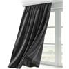 BEAUTEX Tenda in velluto arricciato, oscurante e opaca, 140 x 280 cm (larghezza 140 cm, altezza 280 cm, grigio scuro)