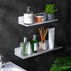 Bestdon Mensola per doccia da bagno, senza foratura, set da 2 pezzi, mensola da bagno, mensola da doccia, autoadesiva, in alluminio, supporto per shampoo, per bagno e cucina, antiruggine, argento