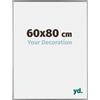 yd. Your Decoration - Cornice 60x80 cm - Argento Lucente - Decorativa Parete in Plastica con Vetro in acryl - Antiriflesso - 60x80 Cornice - Evry