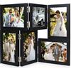 Adoture Cornice portafoto pieghevole nera, 10 x 15 cm, collage per 6 foto, da parete e da tavolo, ideale per foto di famiglia, matrimoni e ricordi