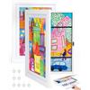 Joyshare Disegni Bambini Cornice A4, con Orizzontale o Verticale, Frontale Cornice Portafoto Artistica Apribile, Artistiche Cornici per Disegno Bambini, Bianco, A4, 2 Pezzi