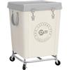 STORAGE MANIAC Cesto portabiancheria commerciale con telaio in acciaio resistente, 160 l, cesto portabiancheria industriale con ruote, per hotel, casa, lavanderia, 45 x 45 x 70 cm, beige medio