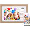 Rollei Cornice Digitale, Rollei Smart Frame WiFi 103 10,1 Pollici Frameo Portafoto Digitale 32GB IPS Touchscreen 1280x800 Condivisione di Foto e Video Legno di Quercia Cornice-Foto-Portafoto-Cornici-Digitali