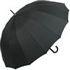 iX-brella iX Brella Ombrello a bastone, 16 stecche, in full-fiber, con apertura automatica, super stabile, colore nero, nero (Nero) - 84001