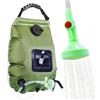 Generic Borsa da doccia solare da 15,7 litri con display della temperatura in tempo reale per 20 minuti, riscaldamento rapido, leggera doccia portatile da campeggio da 0,8 kg, adatta per brevi viaggi e backup