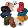 XPJYUA Copritesta per Ferri da Golf 10 pz/Set Golf Ferro Copricapo 3-9, P, S, A, Copertura della Testa del Club Ricamo Numero Caso Sport Attrezzature for l'allenamento Golf Accessori