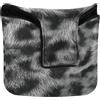 GuoChe Copritesta per putter, con chiusura magnetica, per uomini e donne, impermeabile, in pelle ecologica in poliuretano, monocromatica, con motivo leopardato bianco e nero, con rosette