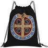 Generic Zaino con Coulisse Saint Benedict Medal Drawstring Backpack Leggero Borsa con Coulisse Resistente Sportiva Zainetto per Viaggi Vacanze Scuola