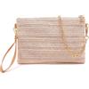 Generico Borsa a tracolla casual da spiaggia con catena intrecciata per il (Beige One Size)