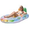 Generico Sedia gonfiabile da piscina - seduta lounge galleggiante con portabicchiere,Materassino galleggiante portatile per adulti - Per Acqua Outdoor Viaggi Giardino Campeggio Feste Estate Giochi Nuoto Bagni