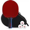 sdSDGrw Racchette da Ping Pong, Racchette da Ping Pong ad Alte Prestazioni con Tecnologia in Fibra di Carbonio e Gomma(15x24cm)