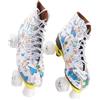 FILFEEL Pattini a Rotelle a Doppia a 4 Ruote per Bambini e Adulti - Elegante Design Graffiti Bianco per Divertimento Indoor e Outdoor (40)