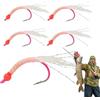 Générique Esche da pesca Bass - Set di 5 esche ad amo luminescenti, 4,5 cm, a coda riflettente, per pescatore acqua salata, all'aperto, notte, persico, gamberetto, pesce gatto