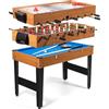 COSTWAY 3 in 1 Tavolo da Gioco Multifunzionale, Tavolo da Biliardino con Calcetto Biliardo Hockey Scorrevole, Maniglia in Gomma, Struttura Stabile, per Casa Sala Giochi, 122x58x83 cm