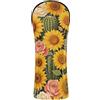 GuoChe Copritesta per mazze da golf in pelle sintetica con targhetta numerica per conducente, legno fairway, ibrido, western, boho, leopardo, girasoli, cactus, rodeo, cowgirl