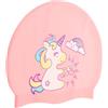 Kichvoe Cuffia da Nuoto in Silicone Protezione Orecchie per Bambine e Ragazze, Cappellino da Piscina Rosa per Spiaggia e Piscina