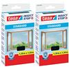 tesa Insect Stop - Zanzariera standard per finestre, protezione dagli insetti, ritagliabile, zanzariera senza foratura, rete per mosche, antracite (1,3 m, 1,5 m, confezione da 2, antracite