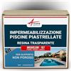 ARCANE INDUSTRIES Kit di impermeabilizzazione per piscina piastrellata: Primer, resina impermeabilizzante, finitura: ARCACLEAR - 157-10 m², supporto non poroso Trasparente - ARCANE INDUSTRIES