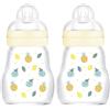 MAM Biberon Feel Good 170 ml, Biberon vetro pregiato resistente alle alte temperature, Accessori neonati ergonomici per uso quotidiano e allattamento misto con morbida tettarella misura 1, Neutro