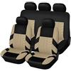 LMYLFHSG 5 Posti Coprisedili Auto Set Completo per Toyota Auris 2013-2018, Coprisedili Auto Traspiranti Auto Set Coprisedili,Beige