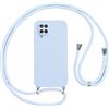 Vauki Cover per Cordino con Collana per Samsung Galaxy A12/M12/A12 Nacho 6.5, Custodia Silicone Morbido con Corda, Case Tracolla Antiurto con Necklace Regolabile per Samsung A12, Viola