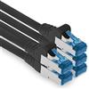 1aTTack.de 0,5 m - CAT.6 - Cavo di rete LAN Ethernet Gigabit RJ45 CAT 6 Cavo patch A 10000 Mbit s Sftp Pimf 500 MHz compatibile con CAT5 CAT6 CAT7 Cat8 nero - 5 pezzi