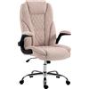 HOMCOM Poltrona da Ufficio, Sedia da Ufficio Ergonomica, Altezza Regolabile, Braccioli Ribaltabili, 70x70x114-122 cm, Rosa | Aosom Italy