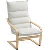 HOMCOM Poltrona a Dondolo Moderna con Braccioli in Legno e Cuscini Spessi in Velluto, 67x83x105 cm, Crema | Aosom Italy