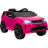 AIYAPLAY Auto Elettrica Bambini a Licenza Land Rover Discovery con Fari, Clacson e Cintura, in Plastica e Metallo, 106x65.5x51 cm, Rosa | Aosom Italy